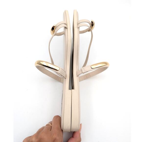 Steve Madden Arley Flip Flop Sandals Women's Beige/Gold Size US10M EU41 - Picture 6 of 10